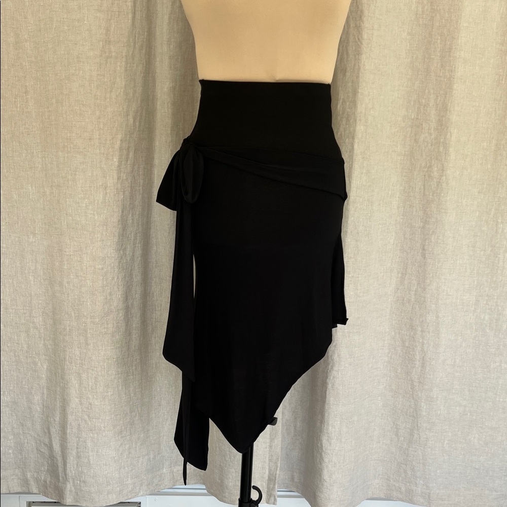 Elegant Black Asymmetrical Latin Skirt